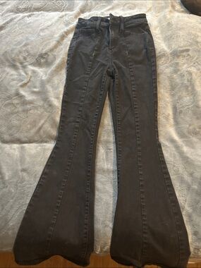 High-Waist Black Flared Jeans